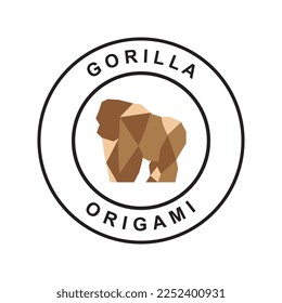 diseño de logotipo de origami gorila imagen de símbolo vectorial