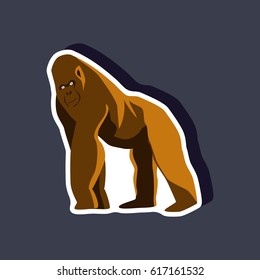 gorilla paper sticker on stylish background