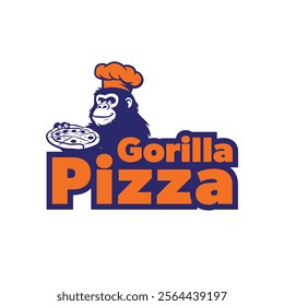 gorilla pizza, logo, pizza logo, silhouette, gorilla pizza logo