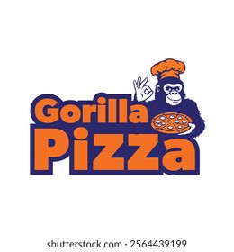 gorilla pizza, logo, pizza logo, silhouette, gorilla pizza logo