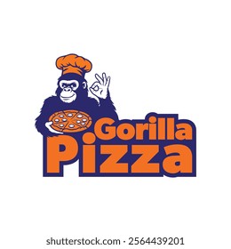 gorilla pizza, logo, pizza logo, silhouette, gorilla pizza logo