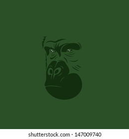 Gorilla portrait - vector illustration