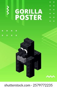 Gorilla poster for print and design. Vector