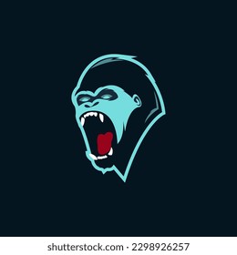 logo de gorila roar esport, impresionante