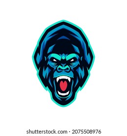 Gorilla Roar Head Illustration E Sport Logo Team 