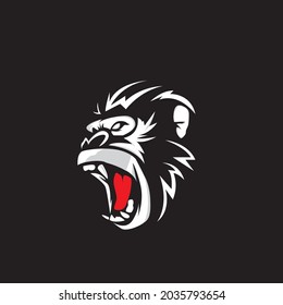 GORILLA ROARS LOGO SYMBOL VECTOR ILLUSTRATION DESIGN