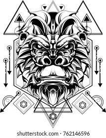 Gorilla in sacred geometric style