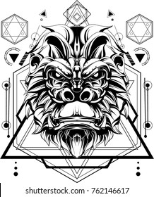 Gorilla in sacred geometric style