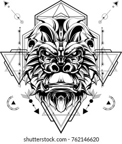 Gorilla in sacred geometric style