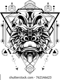 Gorilla in sacred geometric style