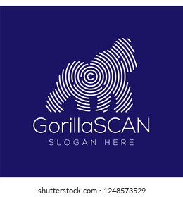 Gorilla Scan Technology Logo vector Element. Animal Technology Logo Template
