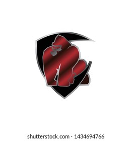 Gorilla with the seal logo icon design vector
