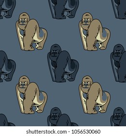 Gorilla seamless pattern. Original design for print or digital media.