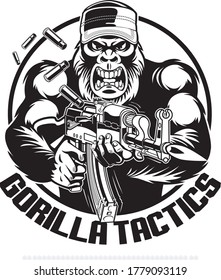gorilla shooting  automatic assault rifle