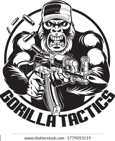 gorilla shooting  automatic assault rifle