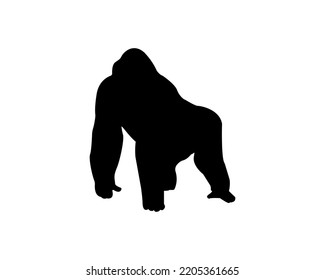 Gorilla Silhouette Icon Illustration Template Many Stock Vector ...