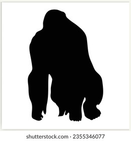 Gorilla silhouette icon illustration template for many purpose Vector.