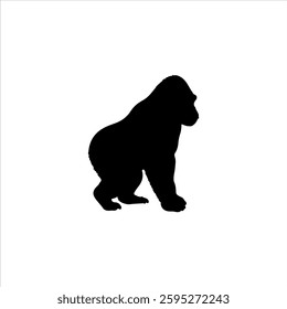 Gorilla silhouette icon vector flat design.