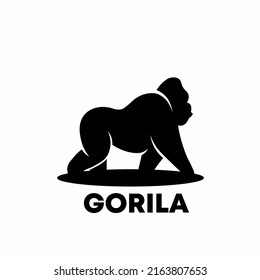 gorilla silhouette isolated on a white background