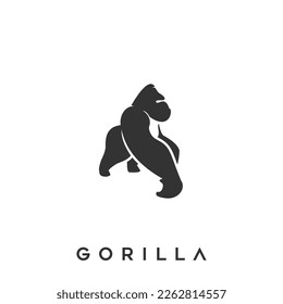 ilustración vectorial del logotipo de silueta gorila