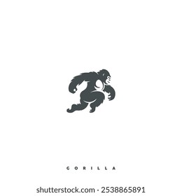 Gorilla Silhouette Logo Design Vektorgrafik auf weißem Hintergrund