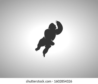 gorilla Silhouette on White Background. Isolated Vector Animal Template for Logo Company, Icon, Symbol etc