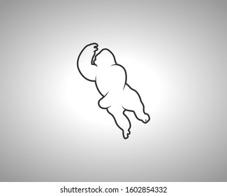 gorilla Silhouette on White Background. Isolated Vector Animal Template for Logo Company, Icon, Symbol etc