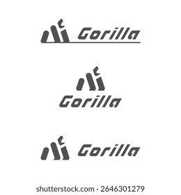 Silhueta gorila e texto logotipo moderno simples para negócios. Ilustração vetorial.
