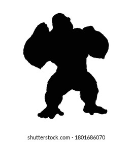 gorilla silhouette vector illustration, White background 