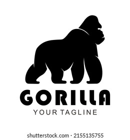 gorilla silhouette vector logo template