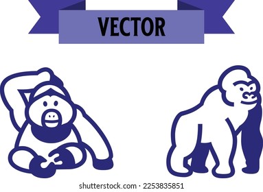 gorilla silhouettes on white background.
gorilla icons
