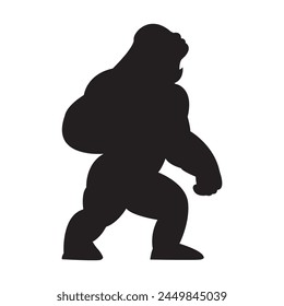gorilla silhouettes  vector on white background.