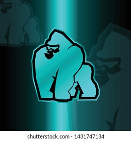 Gorilla simple logo design vector 