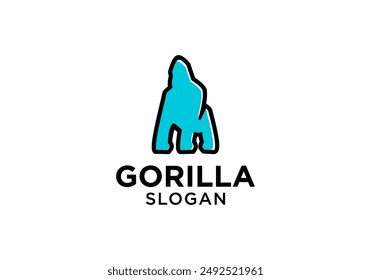 gorilla simple logo design vector
