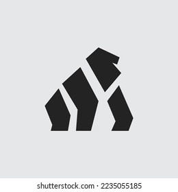 Gorilla simple silhouette logo designs 