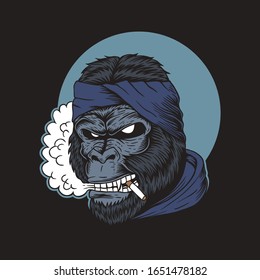 Gorilla Smoke vector illustration for your company or brand