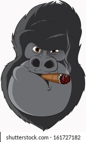 gorilla smoking a cigar