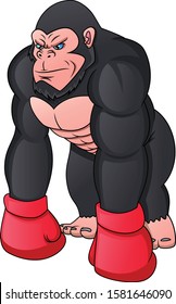 gorilla in sportswear and boxing gloves