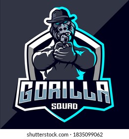 gorilla squad esport logo design 