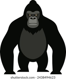 Gorilla Standing Cartoon Vector Icon Illustration