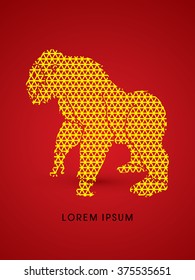 Gorilla standing designed using geometric pattern graphic vector.