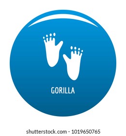 Gorilla step icon vector blue circle isolated on white background 