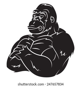 Gorilla Strong Mascot Tattoo