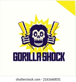 GORILLA ESTRUCTURADA POR LA PLANTILLA DE LOGOTIPO ILUMINANTE