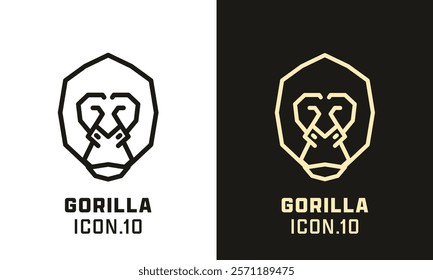 Gorilla stylized head geometric line icon