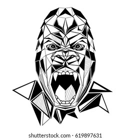 Gorilla stylized triangle polygonal model