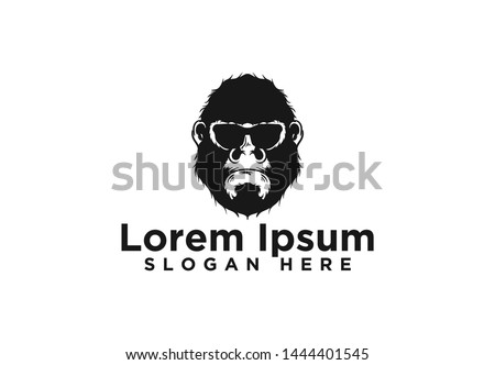 Gorilla with sun glasses logo design, Vector illustration