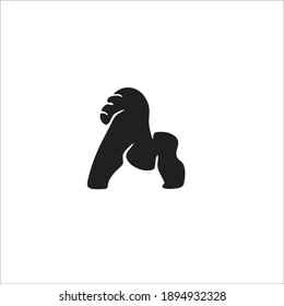 Gorilla Symbol Logo. Vector Illustration.