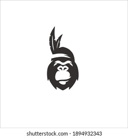 Gorilla Symbol Logo. Vector Illustration.