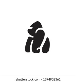 Logo des Gorilla-Symboles. Vektorgrafik.